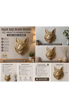 Vaşak Başı Duvar Dekoru 3d Baskı Modern Duvar Süsü Sağlıklı Pla 25 Cm Şık Tasarım 25cm Vaşak Başı Duvar Dekoru 3d Baskı Modern Duvar Süsü Sağlıklı Pla 25 Cm Şık Tasarım 25cm