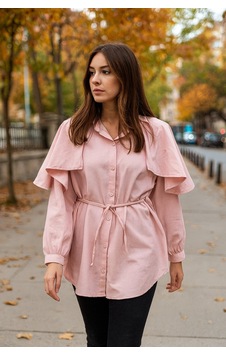 Unika Boutique Kadın Omuz Detaylı Gömlek Pembe Unika Boutique Kadın Omuz Detaylı Gömlek Pembe