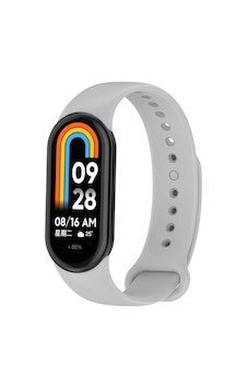 Xiaomi Mi Band 8 9 10 Uyumlu Akıllı Bileklik Silikon Kordon Kayış Gri