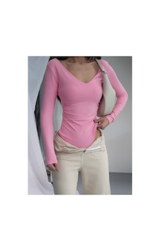 Paw Garage Kadın V Yaka Polyamid Bodysuit Pembe Paw Garage Kadın V Yaka Polyamid Bodysuit Pembe