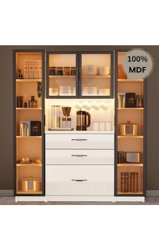 Menekşe Mdf Kahve Köşesi Dolabı 4 Kapak Çekmeceli Işıklı Aytaşı Menekşe Mdf Kahve Köşesi Dolabı 4 Kapak Çekmeceli Işıklı Aytaşı