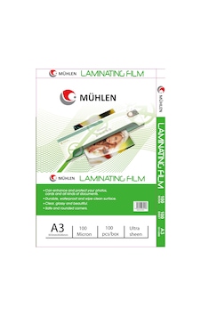 Mühlen Laminasyon Makinesi Filmi 100 Mc A3 1 Paket 100 Adet Mühlen Laminasyon Makinesi Filmi 100 Mc A3 1 Paket 100 Adet