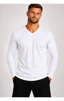 Axxel Erkek V Yaka Uzun Kollu T-shirt-d8004 Beyaz Axxel Erkek V Yaka Uzun Kollu T-shirt-d8004 Beyaz