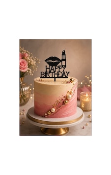 Doğum Günü Pasta Süsü Dudak Ve Ruj Temalı Happybirtday 12x17 Ölçülerinde Doğum Günü Pasta Süsü Dudak Ve Ruj Temalı Happybirtday 12x17 Ölçülerinde