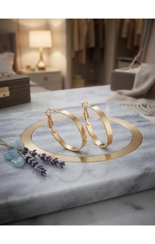 Minimalist Tasarım Gold Renk Halka Küpe Altın 98747809 Minimalist Tasarım Gold Renk Halka Küpe Altın 98747809