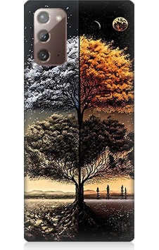 Samsung Galaxy Note 20 Uyumlu Gece Ve Gündüz Desenli Silikon Kılıf