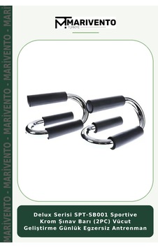 Delux Serisi Spt-sb001 Sportive Krom Şınav Barı 2pc Vücut Geliştirme Günlük Egzersiz Antrenman Delux Serisi Spt-sb001 Sportive Krom Şınav Barı 2pc Vücut Geliştirme Günlük Egzersiz Antrenman