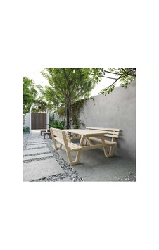 Renazzo 8 Kişilik Masif Ahşap Piknik Masası - Sırt Vernik 70x190 Cm Şeffaf Vernik Renazzo 8 Kişilik Masif Ahşap Piknik Masası - Sırt Vernik 70x190 Cm Şeffaf Vernik