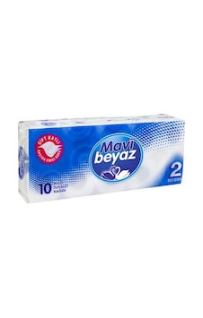 Mavi Beyaz Çift Katlı Tuvalet Kağıdı 10 Rulo Mavi Beyaz Çift Katlı Tuvalet Kağıdı 10 Rulo