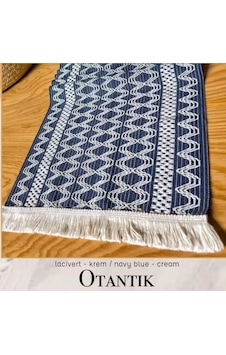 Masa Üzerine Runner, Sehpa Örtüsü Fransız Dantel Detaylı Otantik 40 X 140 Cm Lacivert Krem Çok Renkli Masa Üzerine Runner, Sehpa Örtüsü Fransız Dantel Detaylı Otantik 40 X 140 Cm Lacivert Krem Çok Renkli