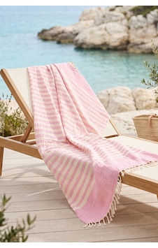 2 Kat Müslin Peştemal 100x170 Cm %100 Pamuk Çizgili Püsküllü Plaj Banyo Ve Hamam Peştemali Pembe 2 Kat Müslin Peştemal 100x170 Cm %100 Pamuk Çizgili Püsküllü Plaj Banyo Ve Hamam Peştemali Pembe