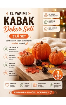 3 Lü Kabak Set Dekoratif Objeler 5 CM