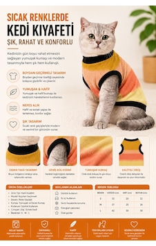 Renk Geçişli Kedi Kıyafeti Boydan Geçirmeli Yumuşak Ve Rahat Kedi Tişörtü Renk Geçişli Kedi Kıyafeti Boydan Geçirmeli Yumuşak Ve Rahat Kedi Tişörtü