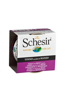 Schesir Ton Balıklı Sığır Etli Yetişkin Kedi Konservesi 85 Gr X 6 Adet