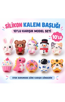Kalem Başlığı Silikon 10 Adet Çok Renkli