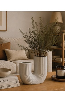 Elara Blanco Seramik Vazo 240 80 210 Mm-7641 Beyaz Elara Blanco Seramik Vazo 240 80 210 Mm-7641 Beyaz