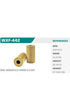 WINKEL WXF-442 Yağ Filtresi Megane II III Laguna II III Scenic II Latitude Espace IV Trafic II Master II III / Vivaro Movano 2.0 DCI 2.5 DCI 2.5Td Eco WINKEL WXF-442 Yağ Filtresi Megane II III Laguna II III Scenic II Latitude Espace IV Trafic II Master II III / Vivaro Movano 2.0 DCI 2.5 DCI 2.5Td Eco