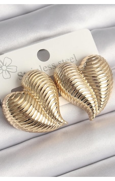 Pirinç Gold Renk İşlemeli Bomba Kalp Model Kadın Küpe Çok Renkli Pirinç Gold Renk İşlemeli Bomba Kalp Model Kadın Küpe Çok Renkli