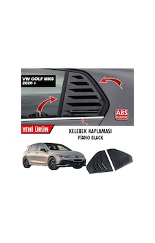 Volkswagen Golf 8 Kelebek Cam Vizörü Piano Black Volkswagen Golf 8 Kelebek Cam Vizörü Piano Black