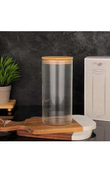 Mien Bambu Kapaklı Cam Kavanoz 1400 Ml Şeffaf Mien Bambu Kapaklı Cam Kavanoz 1400 Ml Şeffaf