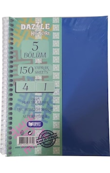 Orta Boy 4+1 Ayraçlı Defter 5 Konulu 150 Yaprak 1 Adet 4 Kareli 1 Çizgili Spralli Plastik Kapak Seperatörlü 18x25 Cm Mavi Orta Boy 4+1 Ayraçlı Defter 5 Konulu 150 Yaprak 1 Adet 4 Kareli 1 Çizgili Spralli Plastik Kapak Seperatörlü 18x25 Cm Mavi