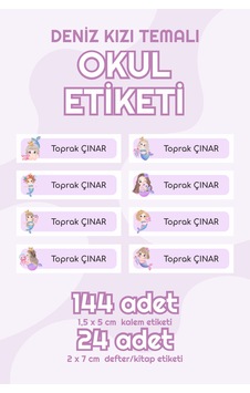 Deniz Kızı Temalı Isimli Okul Etiketi Defter Kalem Kitap Sticker Deniz Kızı Temalı Isimli Okul Etiketi Defter Kalem Kitap Sticker