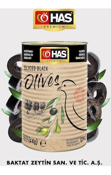 Has Premium Dilimlenmiş Siyah Zeytin 5/1 4 KG