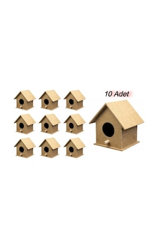 Kuş Evi 10 Adet 10x10x13 Cm Boyanabilir Kuş Yuvasi. Kuş Evi 10 Adet 10x10x13 Cm Boyanabilir Kuş Yuvasi.