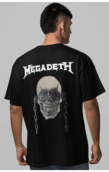 Megadeth Rock Metal Müzik Grubu Sırt Baskılı Unisex Oversize Tişö Siyah Megadeth Rock Metal Müzik Grubu Sırt Baskılı Unisex Oversize Tişö Siyah