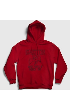 Presmono Unisex Logo Led Zeppelin Kapüşonlu Sweatshirt Kırmızı