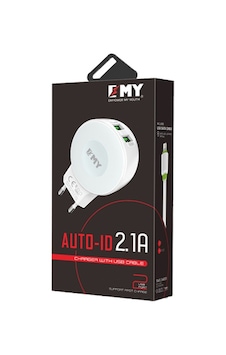 Emy My-269 2 Port 5v-2.1a Kafa+mıkro Kablolu Emy My-269 2 Port 5v-2.1a Kafa+mıkro Kablolu
