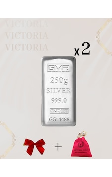 Vıctorıa Gold Sertifikalı 2 Adet 250 Gr Külçe Gümüş 999 Ayar
