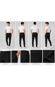 Denys Denny's Fermuarlı Cepli Jogger Pantolon Siyah Denys Denny's Fermuarlı Cepli Jogger Pantolon Siyah