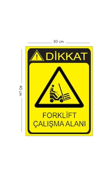 Metal Dikkat Forklift Çalışma Alanı 30x40 Cm A3 Uyarı İş Güvenliği Levhası Metal Dikkat Forklift Çalışma Alanı 30x40 Cm A3 Uyarı İş Güvenliği Levhası