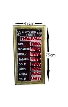 Cami Namaz Vakitmatik (Kasa Ölçüsü: 43X75 Cm) Cami Namaz Vakitmatik (Kasa Ölçüsü: 43X75 Cm)