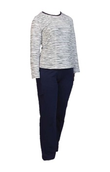 Kaliteiste Kadın Uzun Kollu Penye Pijama Takımı Lacivert Kaliteiste Kadın Uzun Kollu Penye Pijama Takımı Lacivert