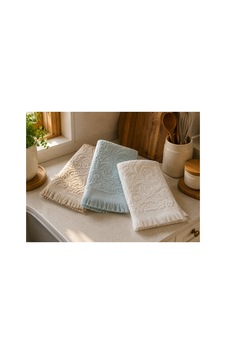 3'lü Jakarlı Püsküllü Mutfak Havlusu Seti 30x50 Cm %100 Pamuk - Sagepearl Çok Renkli 3'lü Jakarlı Püsküllü Mutfak Havlusu Seti 30x50 Cm %100 Pamuk - Sagepearl Çok Renkli