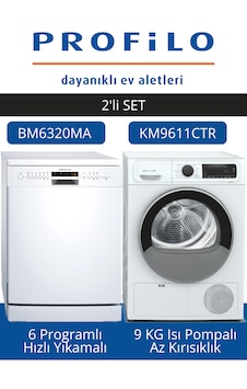 Profilo BM6320MA - KM9611CTR 2'li Beyaz Eşya Set