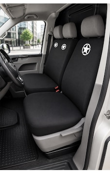 Volkswagen Transporter - Siyah Penye Oto Koltuk Kılıfı - Askeri Yıldız Baskılı Volkswagen Transporter - Siyah Penye Oto Koltuk Kılıfı - Askeri Yıldız Baskılı