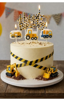 İnşaat Temalı Mum Seti Happy Birthday Yazılı Pasta Üstü İş Makinesi Doğum Günü Süsü Seti Tüm Yaşlar İnşaat Temalı Mum Seti Happy Birthday Yazılı Pasta Üstü İş Makinesi Doğum Günü Süsü Seti Tüm Yaşlar