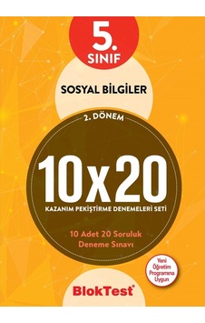 5.Sınıf 2.Dönem Sosyal Bilgiler 10x20 Kazanım Pekiştirme Denemeleri Seti - Bloktest Yayınları 5.Sınıf 2.Dönem Sosyal Bilgiler 10x20 Kazanım Pekiştirme Denemeleri Seti - Bloktest Yayınları