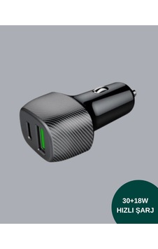 Kompakt Tasarımlı Type-c + Usb Girişli Araç Şarj Başlığı Android Kompakt Tasarımlı Type-c + Usb Girişli Araç Şarj Başlığı Android
