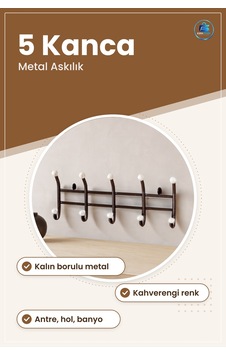 Kalın Borulu Metal Duvar Asılığı Askılık 5 Kanca Antre Hol Giriş Çok Renkli Kalın Borulu Metal Duvar Asılığı Askılık 5 Kanca Antre Hol Giriş Çok Renkli