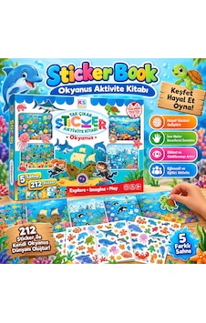 Sticker Book Okyanus Aktivite Kitabı 5 Sahne 212 Sticker Deniz Canlıları Çıkartma Kitabı Sticker Book Okyanus Aktivite Kitabı 5 Sahne 212 Sticker Deniz Canlıları Çıkartma Kitabı