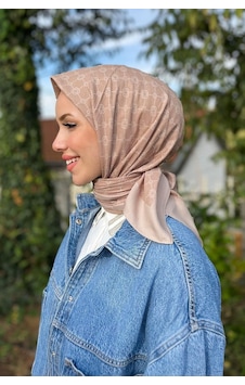 Aker Elegance Monogram Eşarp - 1090500-983 - Sütlü Kahve Aker Elegance Monogram Eşarp - 1090500-983 - Sütlü Kahve