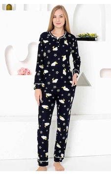 Alimer Kadın Lacivert Süper Soft Süet Likralı Kışlık Pijama Takım Lacivert Alimer Kadın Lacivert Süper Soft Süet Likralı Kışlık Pijama Takım Lacivert