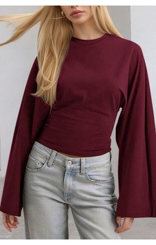 Cool Tarz Kadın Uzun Kollu Belden Oturtmalı Bluz Bordo Bordo Cool Tarz Kadın Uzun Kollu Belden Oturtmalı Bluz Bordo Bordo