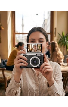 48 Mp Kompakt Dijital Kamera 4k Video 8x Zoom Ve Flip Ekran Selfie Vlog Uyumlu 1 48 Mp Kompakt Dijital Kamera 4k Video 8x Zoom Ve Flip Ekran Selfie Vlog Uyumlu 1