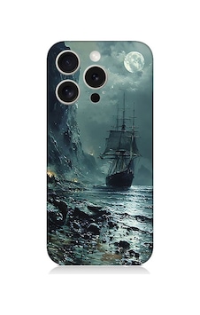 Apple Uyumlu iPhone 15 Pro Max Fırtınalı Deniz Desenli Silikon Kılıf Silikon Apple Uyumlu iPhone 15 Pro Max Fırtınalı Deniz Desenli Silikon Kılıf Silikon