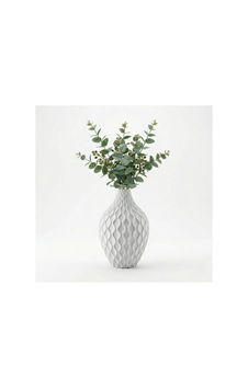 Modern Spiral Tasarım Beyaz Mermer Dokulu Dekoratif Vazo Ve Saksı - 21 Cm Beyaz Modern Spiral Tasarım Beyaz Mermer Dokulu Dekoratif Vazo Ve Saksı - 21 Cm Beyaz
